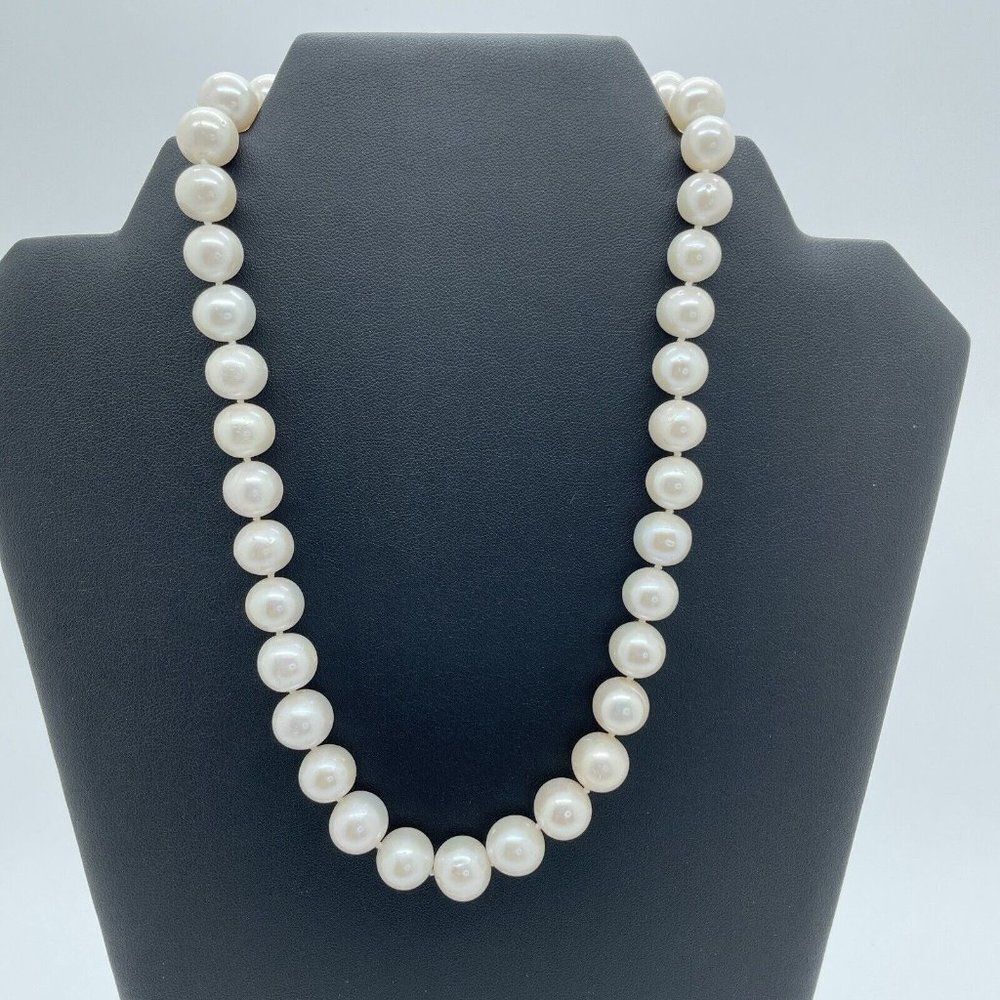 Imperial Pearls Necklace White 9.5 - 11.5mm Cultured Freshwater Sterling Silver - Picture 2 of 9